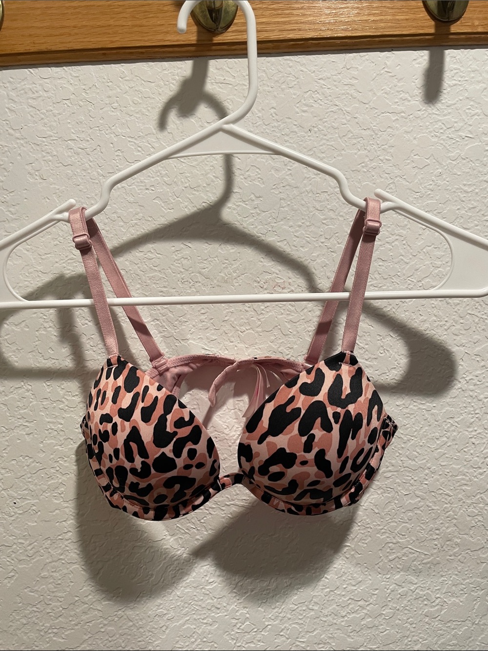 Victoria's Secret Pink and Black Leopard Push-Up Bra